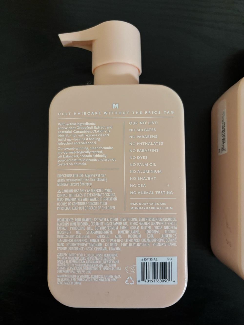MONDAY, NWOT UNOPENED Smooth Shampoo for Curly & Frizzy Hair, 12 FL OZ - Picture 3 of 3
